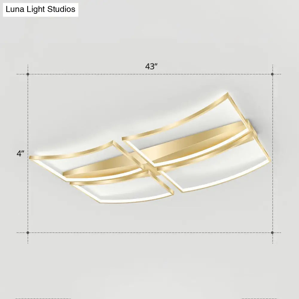 Sleek Curved Frame Flush Mount Led Ceiling Light For Modern Living Spaces Gold / 43 White