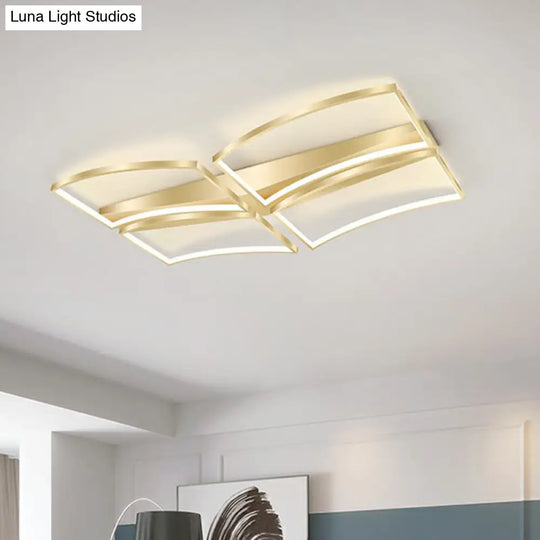 Sleek Curved Frame Flush Mount Led Ceiling Light For Modern Living Spaces