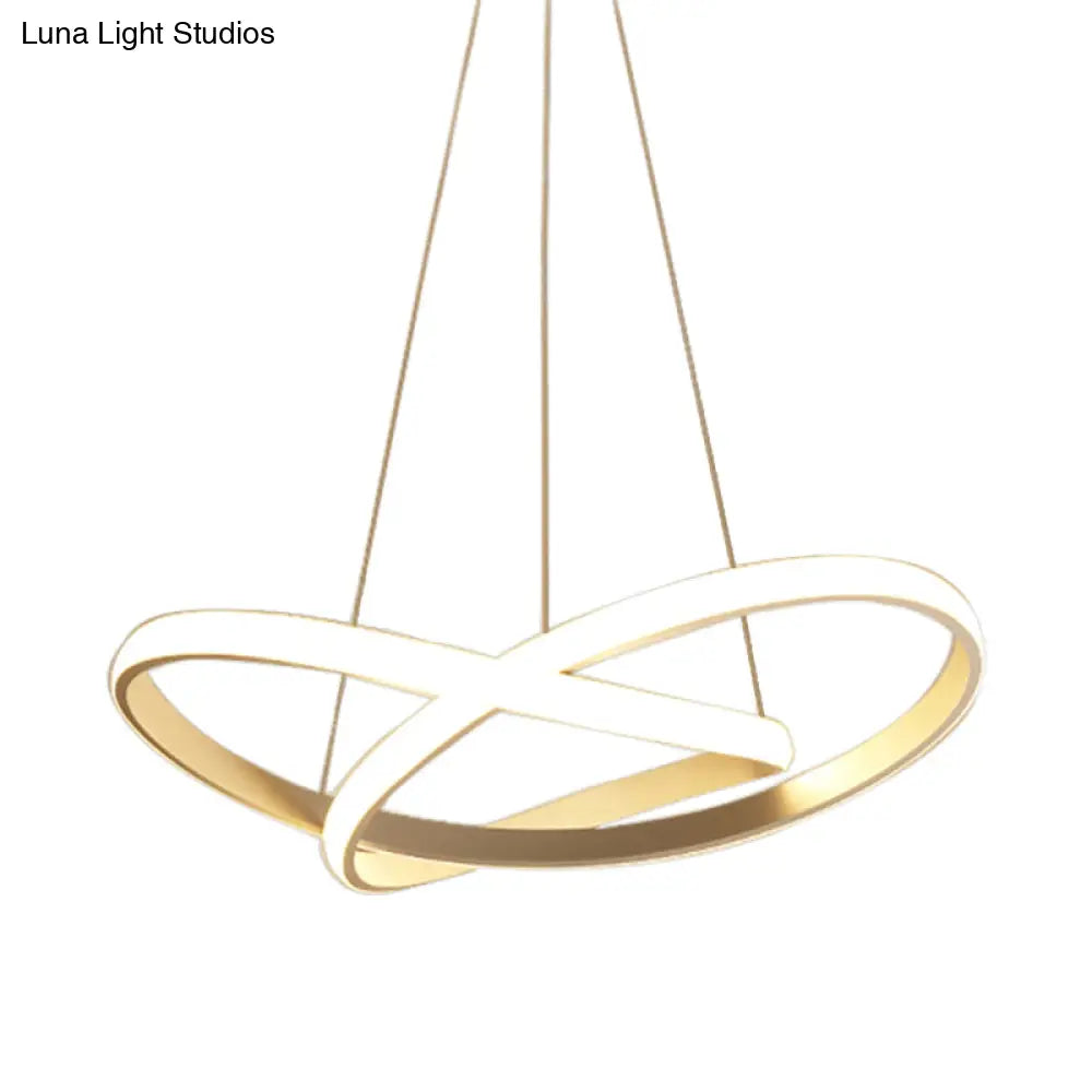 Sleek Curves Ceiling Light: Modern Led Chandelier Pendant In Warm/White Light Seamless Design