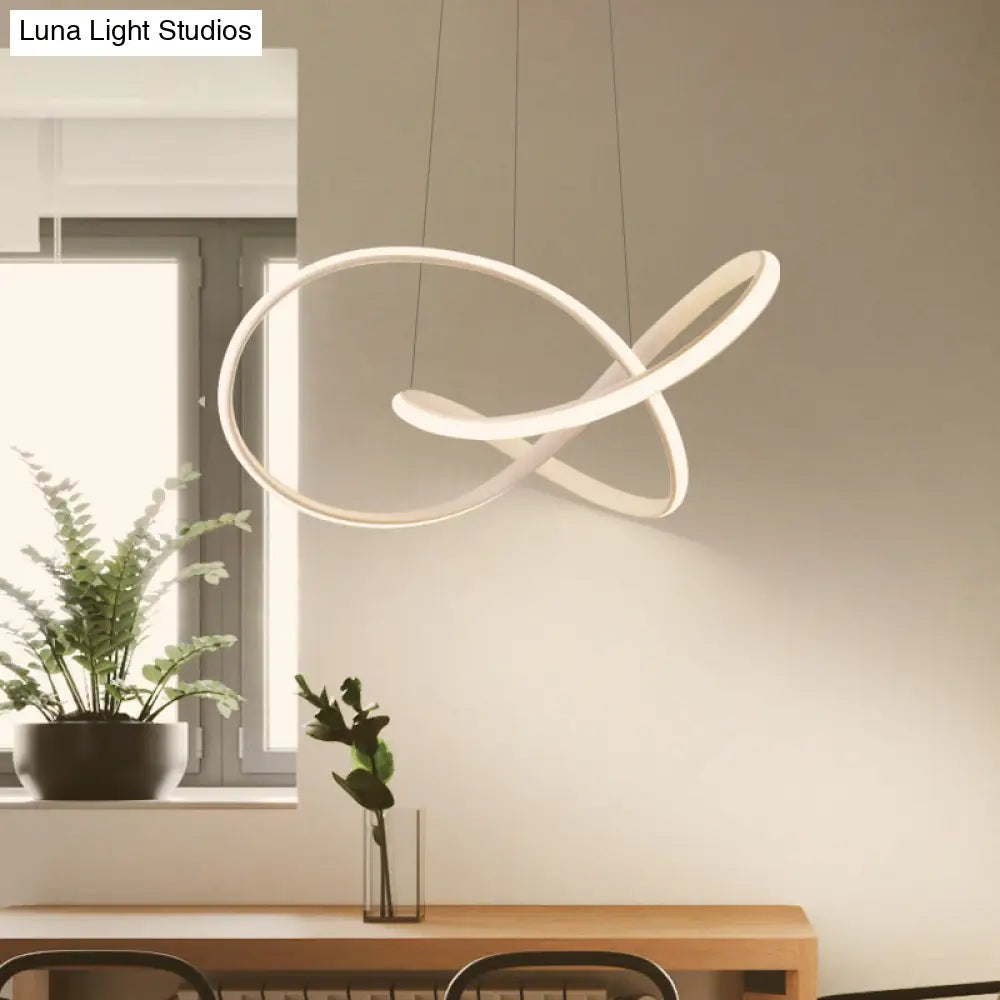 Sleek Curves Ceiling Light: Modern Led Chandelier Pendant In Warm/White Light Seamless Design