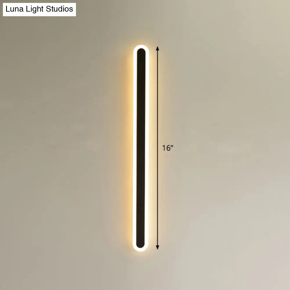 Sleek Elliptical Acrylic Wall Sconce With Led Lighting For Aisle