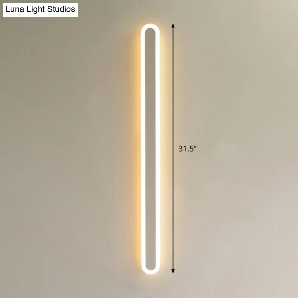 Sleek Elliptical Acrylic Wall Sconce With Led Lighting For Aisle