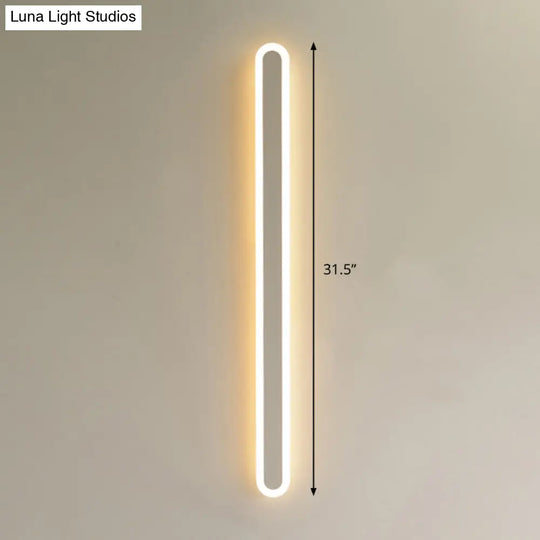 Sleek Elliptical Acrylic Wall Sconce With Led Lighting For Aisle