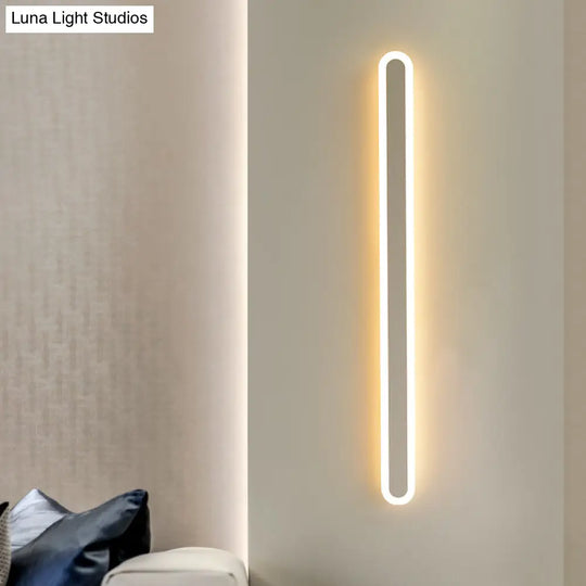 Sleek Elliptical Acrylic Wall Sconce With Led Lighting For Aisle