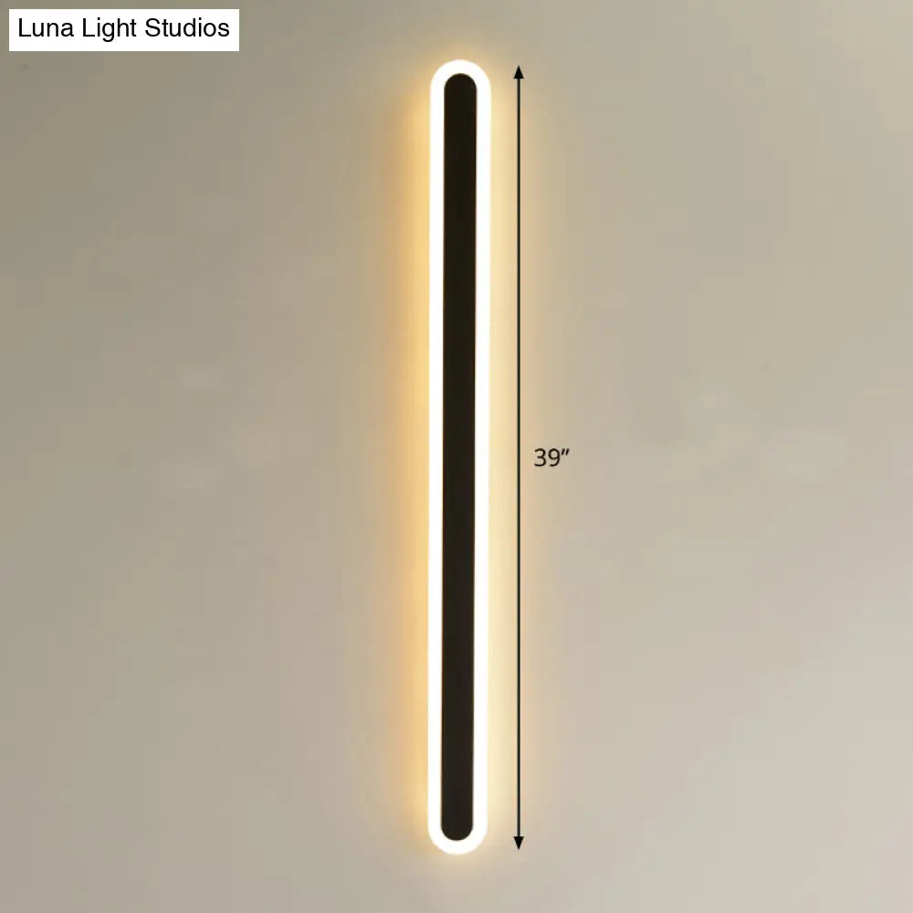 Sleek Elliptical Acrylic Wall Sconce With Led Lighting For Aisle