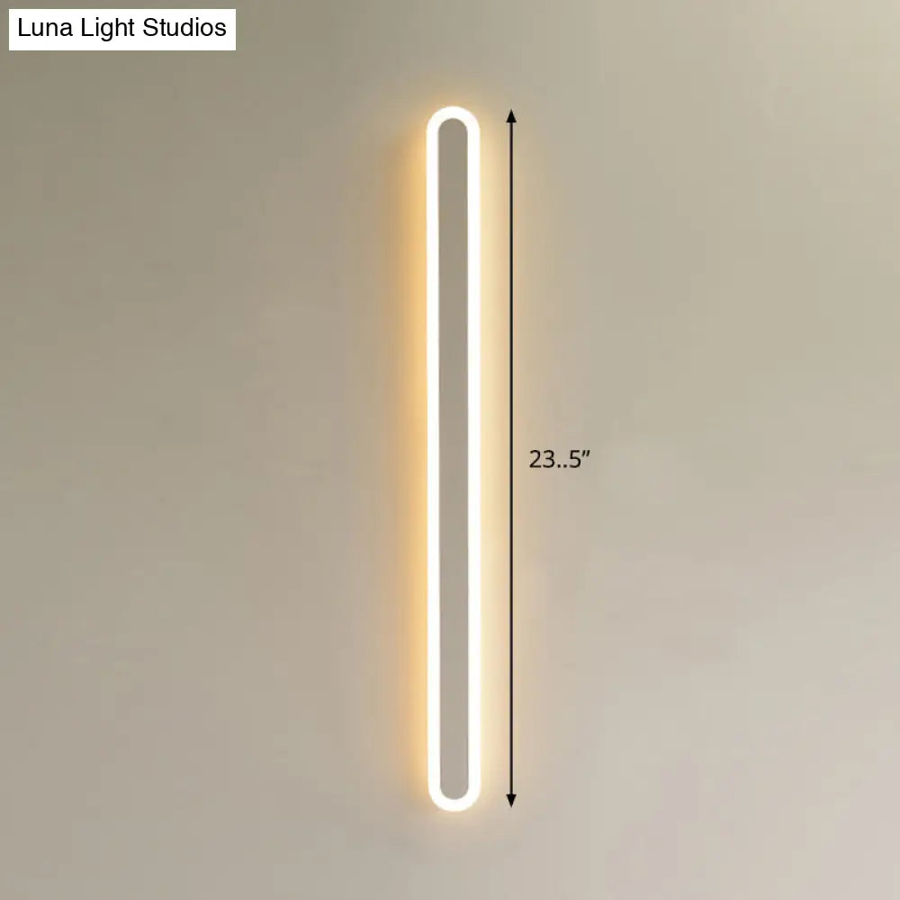 Sleek Elliptical Acrylic Wall Sconce With Led Lighting For Aisle