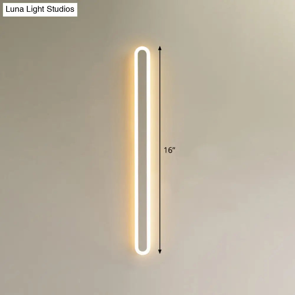 Sleek Elliptical Acrylic Wall Sconce With Led Lighting For Aisle