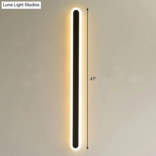 Sleek Elliptical Acrylic Wall Sconce With Led Lighting For Aisle