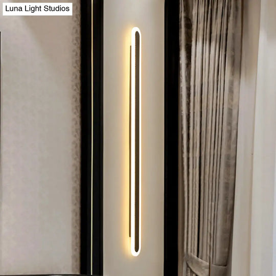 Sleek Elliptical Acrylic Wall Sconce With Led Lighting For Aisle