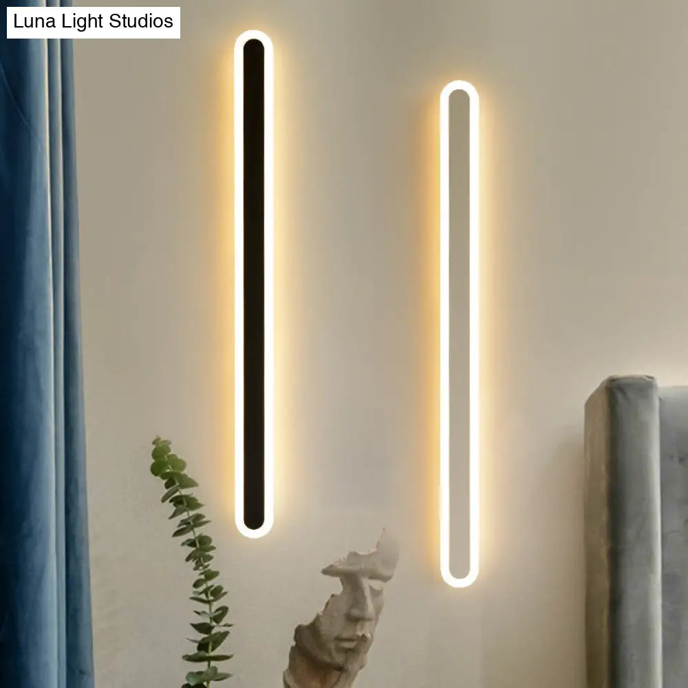 Sleek Elliptical Acrylic Wall Sconce With Led Lighting For Aisle