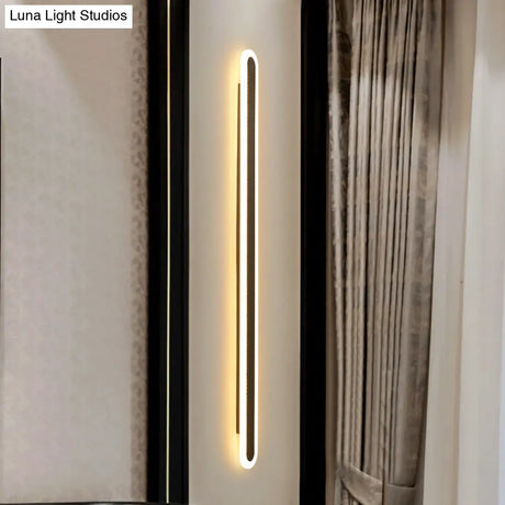 Sleek Elliptical Acrylic Wall Sconce With Led Lighting For Aisle
