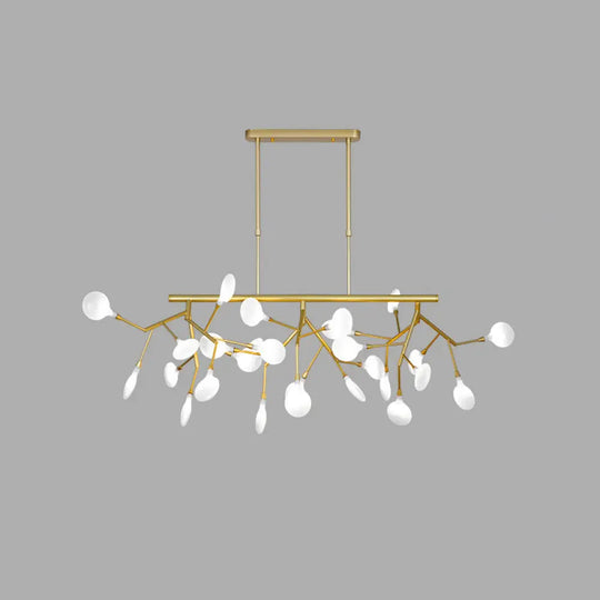 Sleek Firefly Led Dining Room Pendant Light With Opal Glass - Minimalist Island Chandelier 27 / Gold