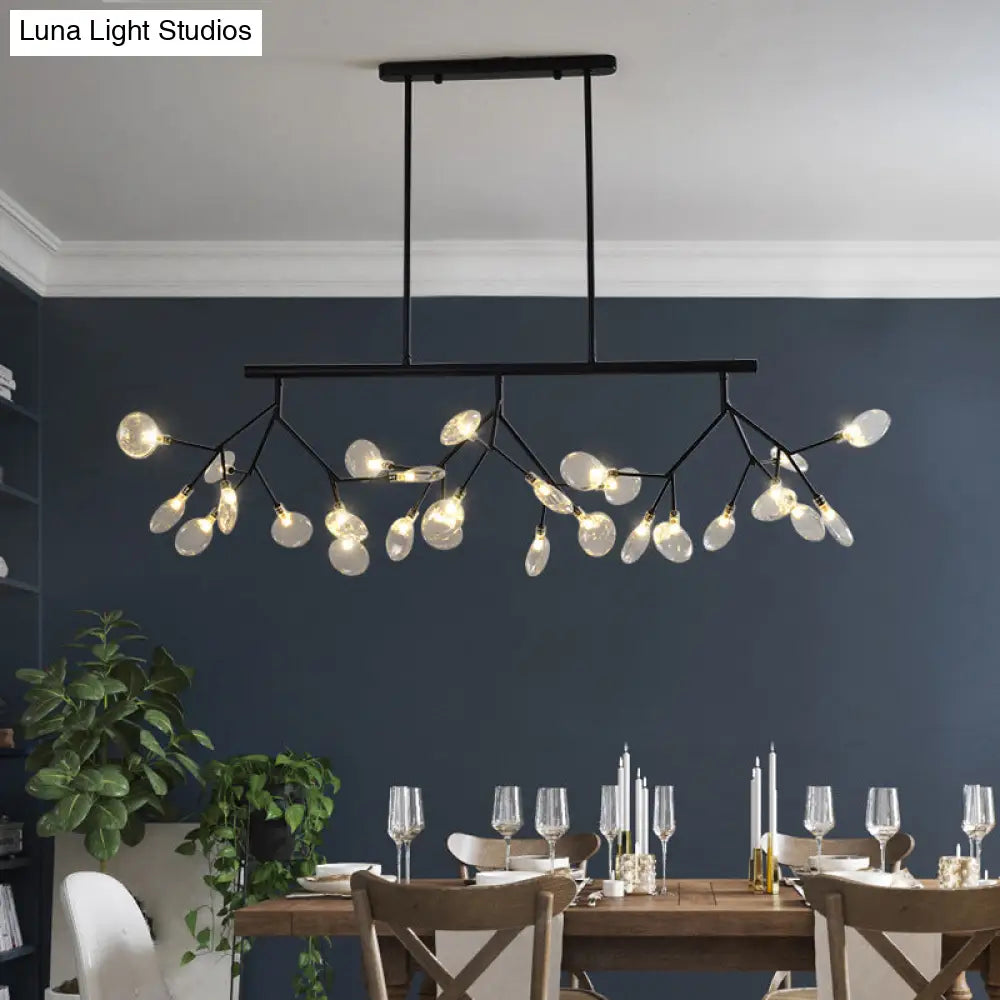 Sleek Firefly Pendant Light: Clear Glass Shade & Led Perfect For Dining Rooms Or Hanging Over An