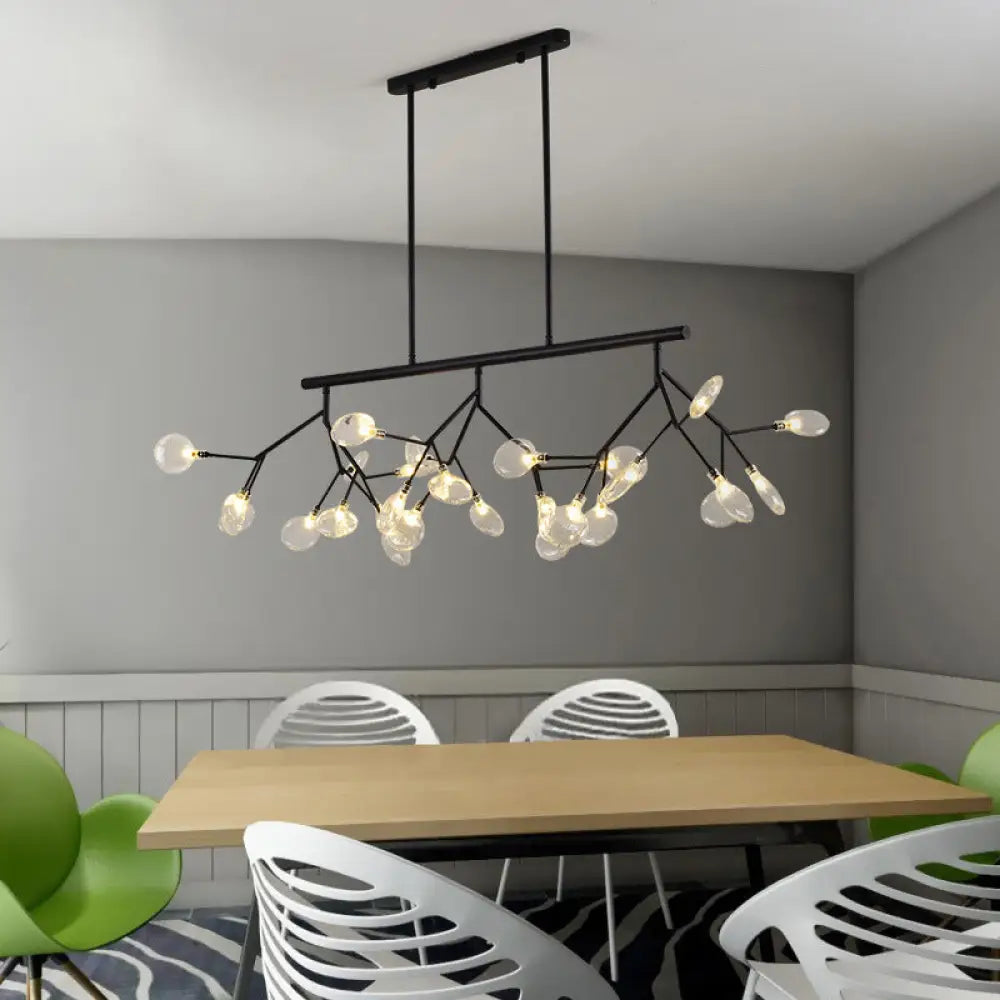 Sleek Firefly Pendant Light: Clear Glass Shade & Led Perfect For Dining Rooms Or Hanging Over An