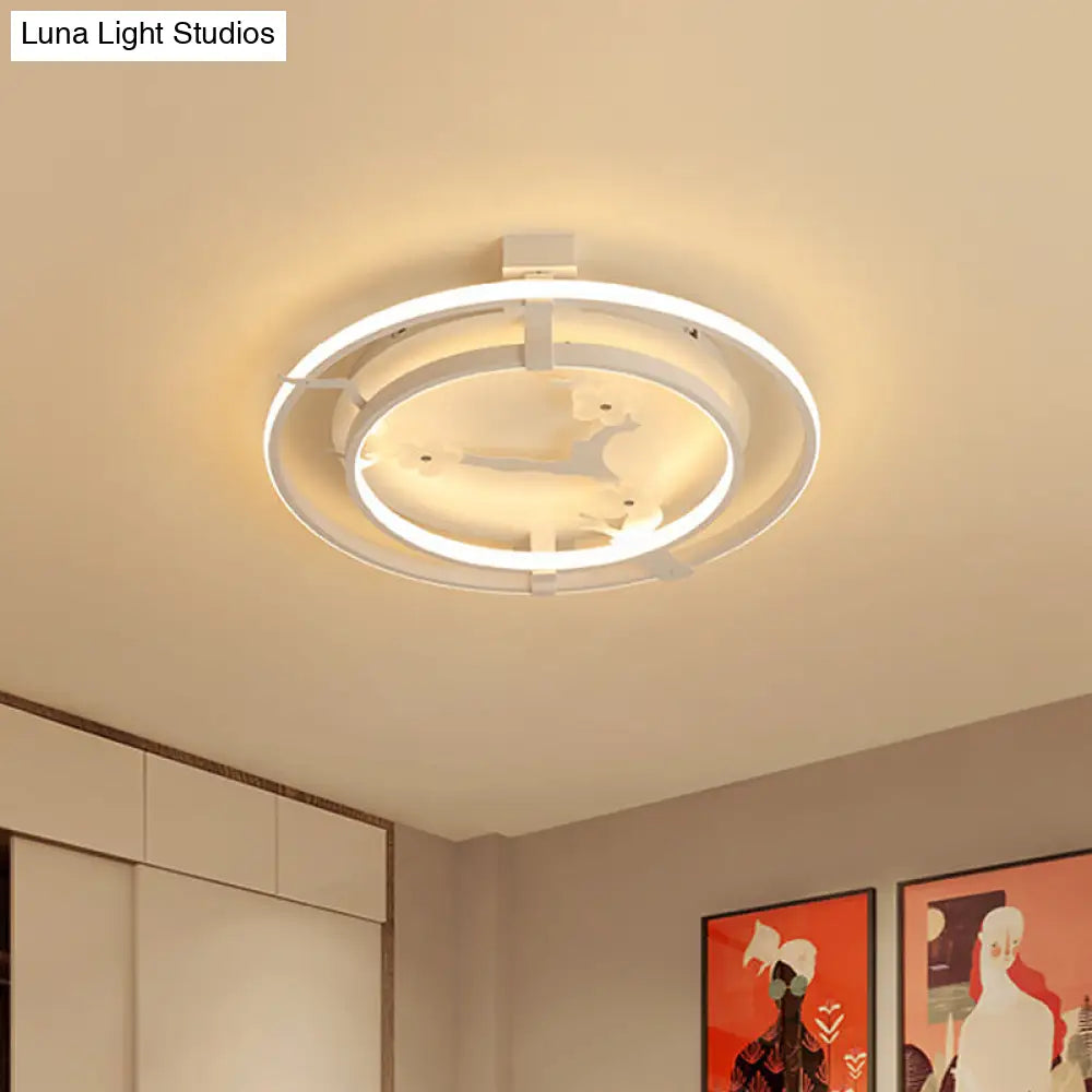 Sleek Floral Semi Mount Led Ceiling Light In Warm/White - 17/21/25 Options