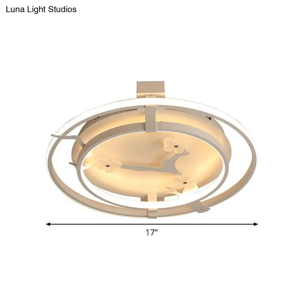 Sleek Floral Semi Mount Led Ceiling Light In Warm/White - 17/21/25 Options