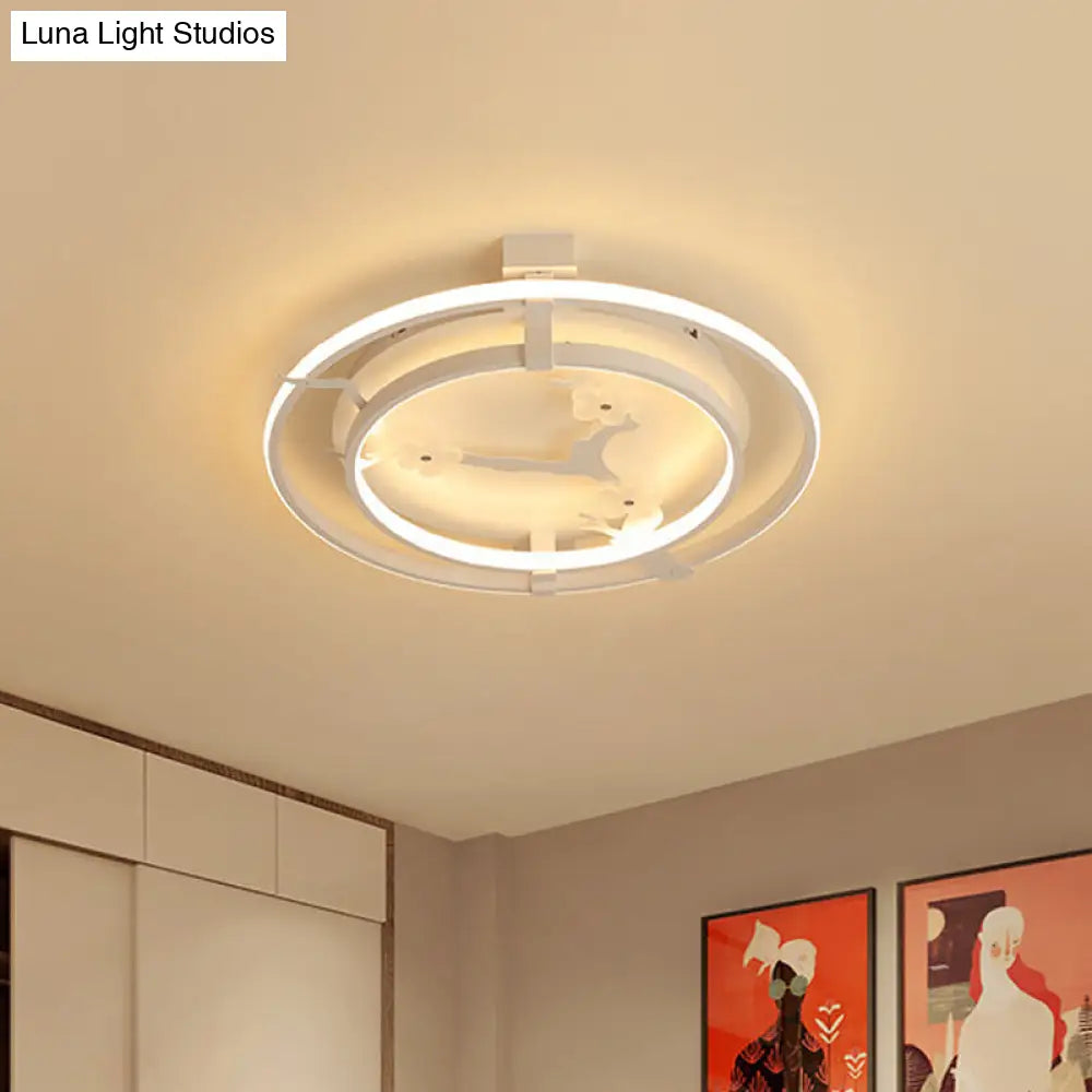 Sleek Floral Semi Mount Led Ceiling Light In Warm/White - 17’/21’/25’ Options