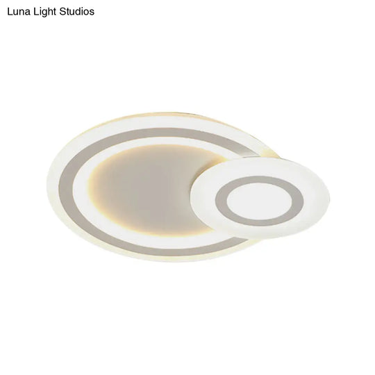 Sleek Flush Ceiling Mount Light - Acrylic White Finish Ideal For Adult Bedroom