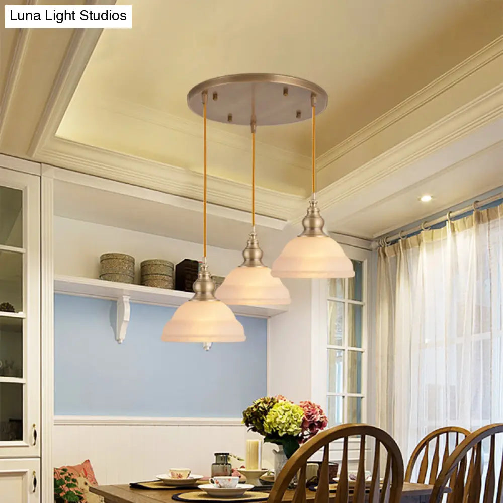 Sleek Frosted White Glass Pendant Light For Shaded Dining Rooms