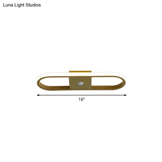 Sleek Geometric Led Ceiling Light - Minimalist Metal Flush Mount Fixture For Corridors Gold / Oval