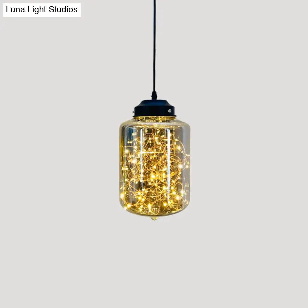 Sleek Geometric Led Pendant Light Suspension Fixture With Clear Glass For A Stunning Bedroom