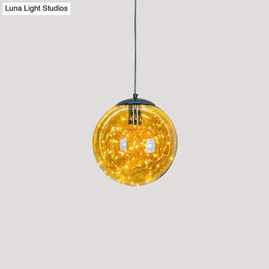 Sleek Geometric Led Pendant Light With Clear Glass Shade Ideal For Bedroom Ambiance And Starry