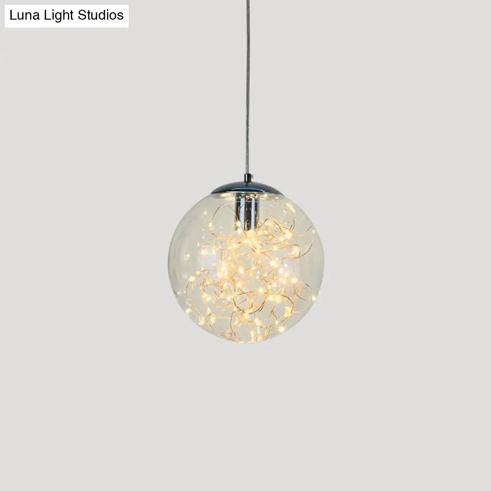 Sleek Geometric Led Pendant Light Suspension Fixture With Clear Glass For A Stunning Bedroom