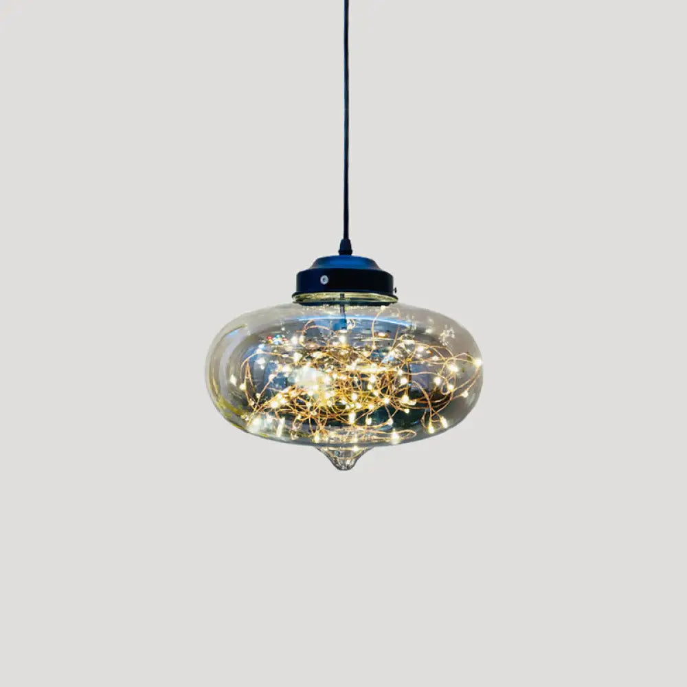 Sleek Geometric Led Pendant Light Suspension Fixture With Clear Glass For A Stunning Bedroom