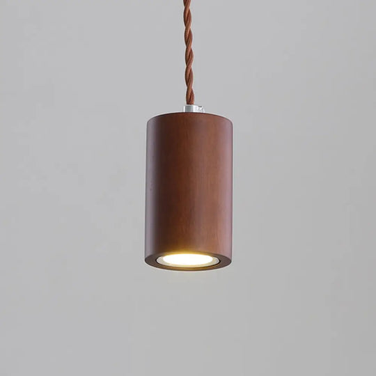 Sleek Geometric Wooden Led Ceiling Pendant Light In Beige - Perfect For Kitchen Suspension Wood / D