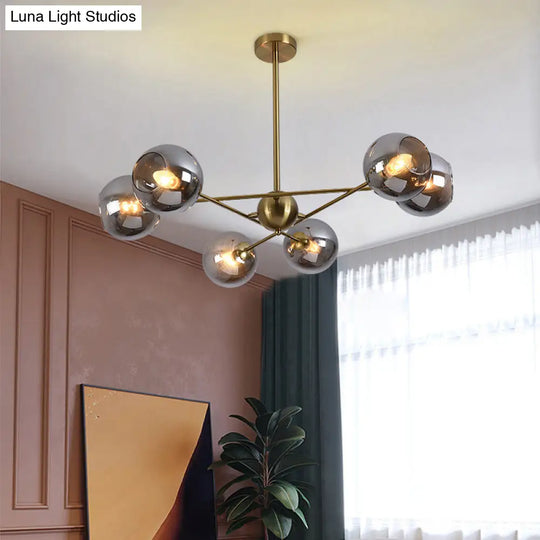 Sleek Glass Dining Chandelier - Minimalistic Ball Pendant Ceiling Light