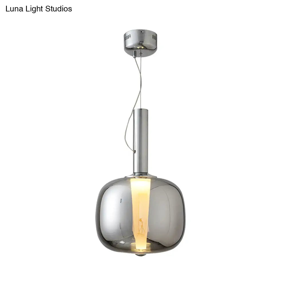 Sleek Glass Neck Hanging Lamp - Minimalist Single Pendant Light Kit