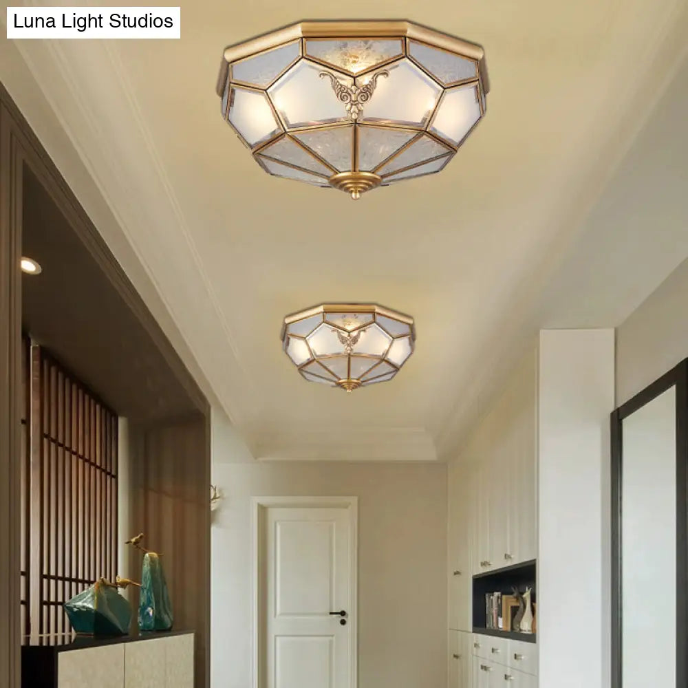 Sleek Gold Bowl - Shaped Metal Semi Flush Chandelier Ceiling Light - Simplicity Meets Elegance For