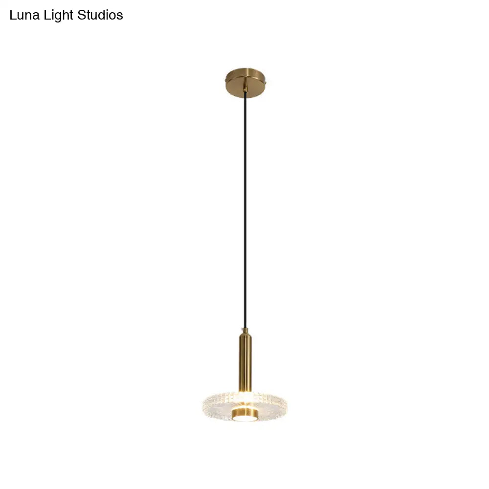 Sleek Acrylic Gold Led Ceiling Lamp - Perfect Bedroom Lighting