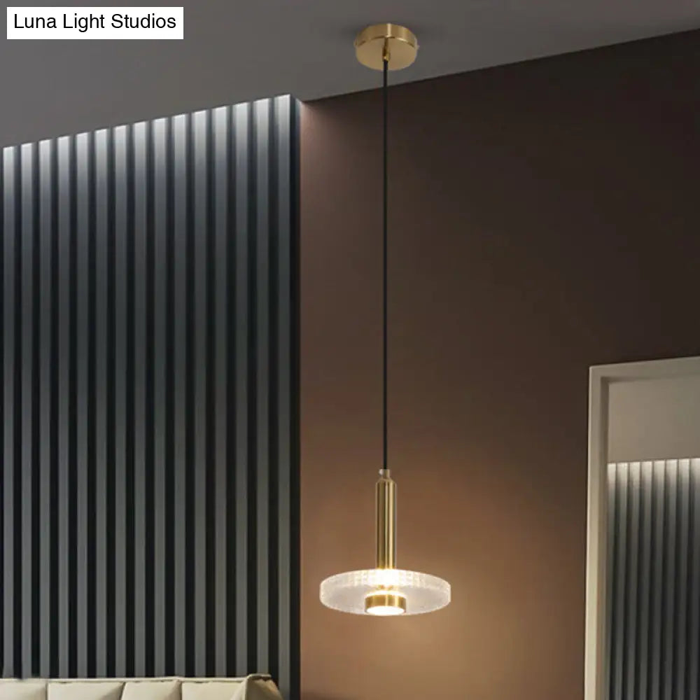 Sleek Acrylic Gold Led Ceiling Lamp - Perfect Bedroom Lighting