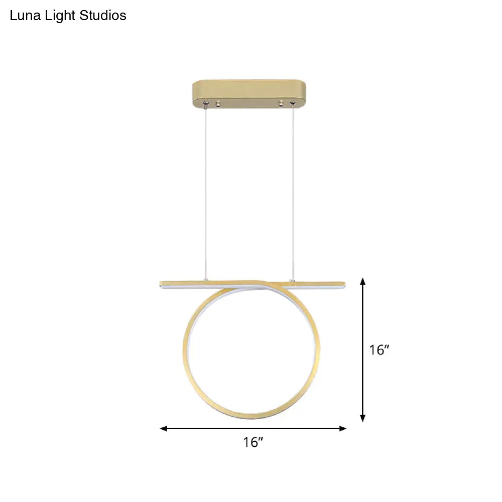 Simplicity Led Gold Hanging Lamp Kit With Warm/White Light