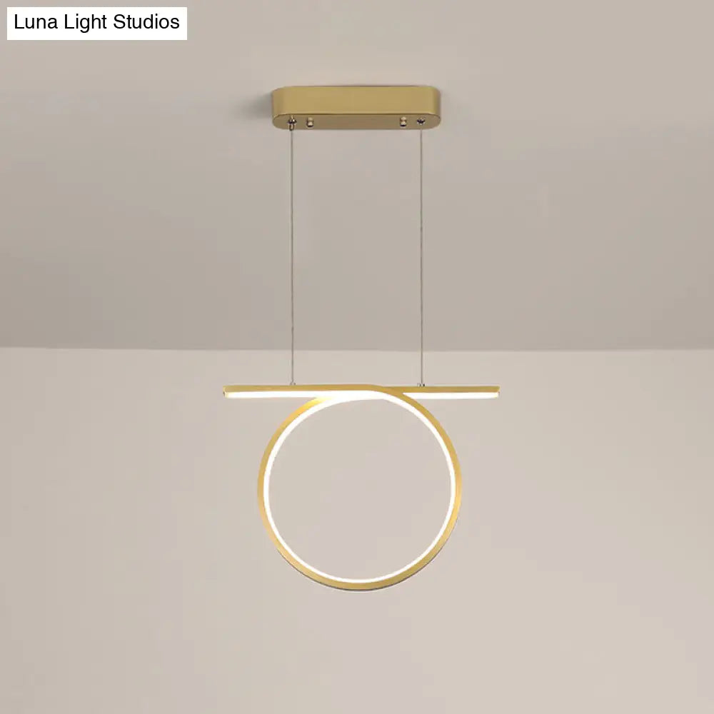 Simplicity Led Gold Hanging Lamp Kit With Warm/White Light / White