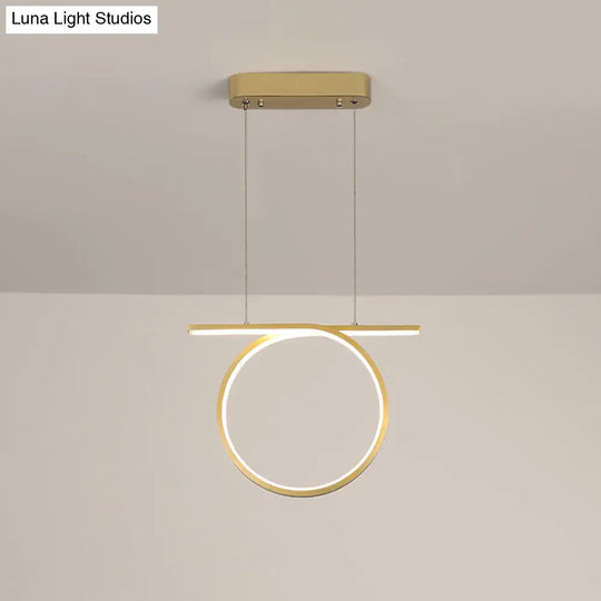 Simplicity Led Gold Hanging Lamp Kit With Warm/White Light / White