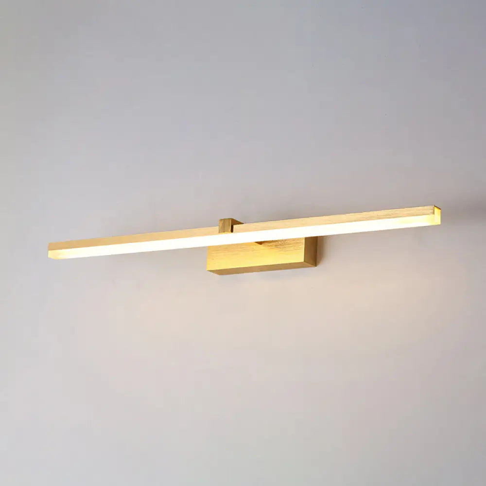 Sleek Gold Vanity Light Fixture Modern Metal Led Bath Lighting For Bathroom / 16 Warm