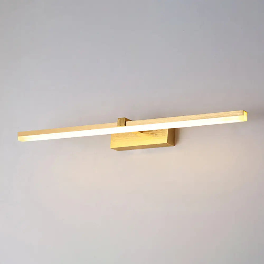 Sleek Gold Vanity Light Fixture Modern Metal Led Bath Lighting For Bathroom / 24 Warm