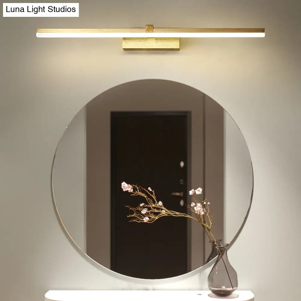 Sleek Gold Vanity Light Fixture Modern Metal Led Bath Lighting For Bathroom