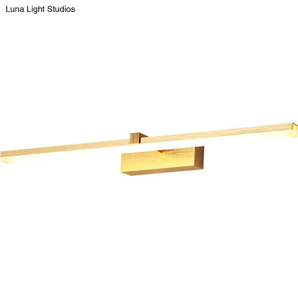 Sleek Gold Vanity Light Fixture Modern Metal Led Bath Lighting For Bathroom