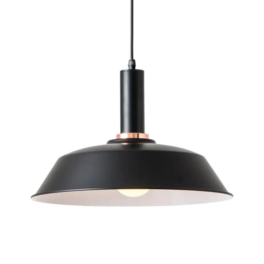 Sleek Green Barn Suspended Light: Modernist Metallic Living Room Hanging Lamp Black