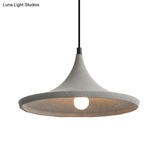 Sleek Grey Cone Suspension Pendant Ceiling Light For Dining Room