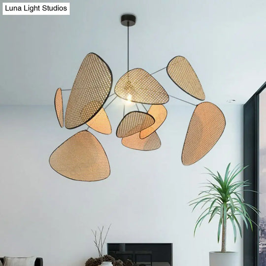 Sleek Handmade Rattan Pendant Ceiling Light - Chinese Inspired Perfect For Living Rooms