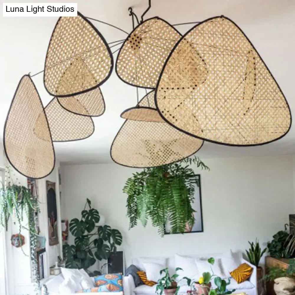 Sleek Handmade Rattan Pendant Ceiling Light - Chinese Inspired Perfect For Living Rooms