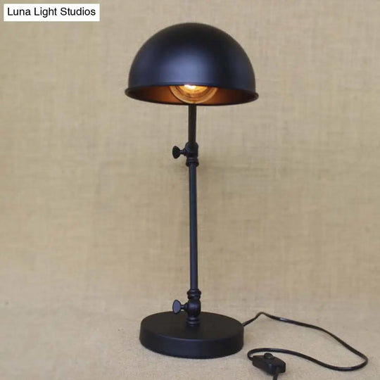 Sleek Industrial Brass/Chrome Swing Arm Desk Lamp With Dome Shade - Ideal For Reading