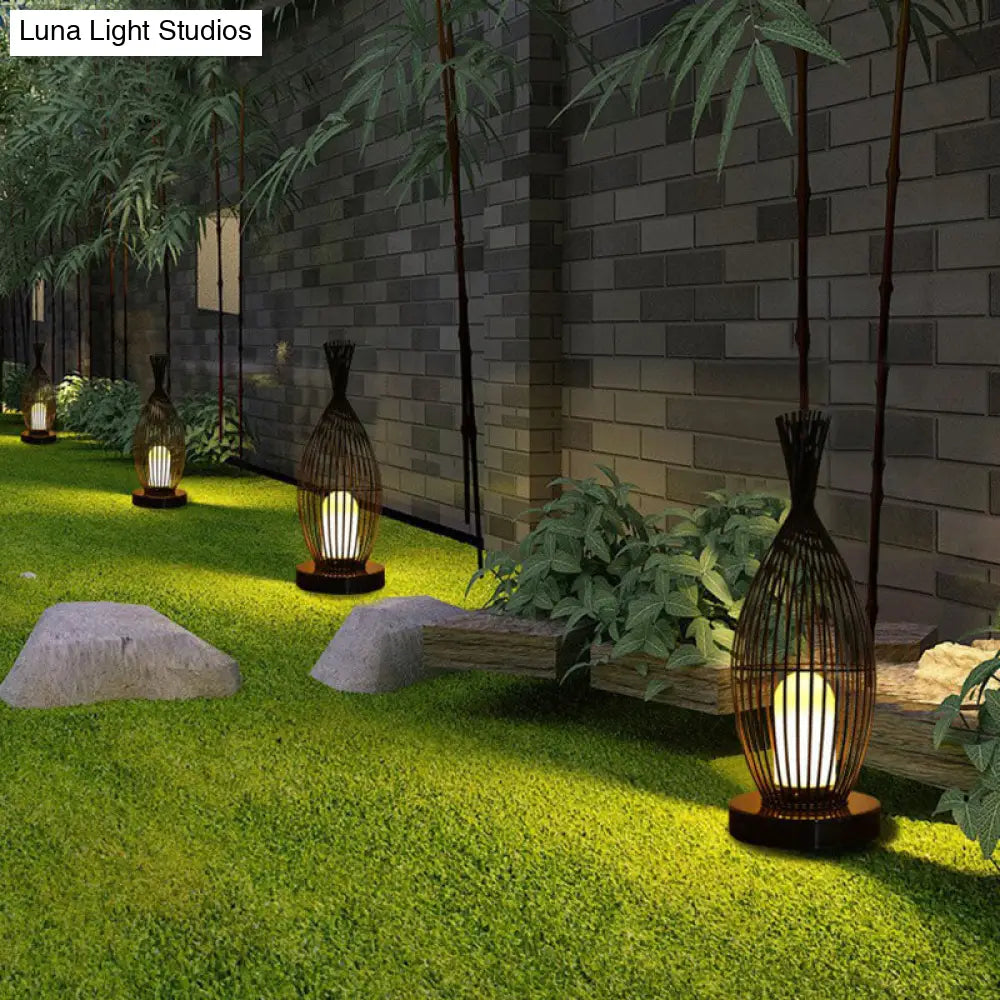 Sleek Iron Floor Light With Acrylic Shade - Ideal For Outdoor Areas