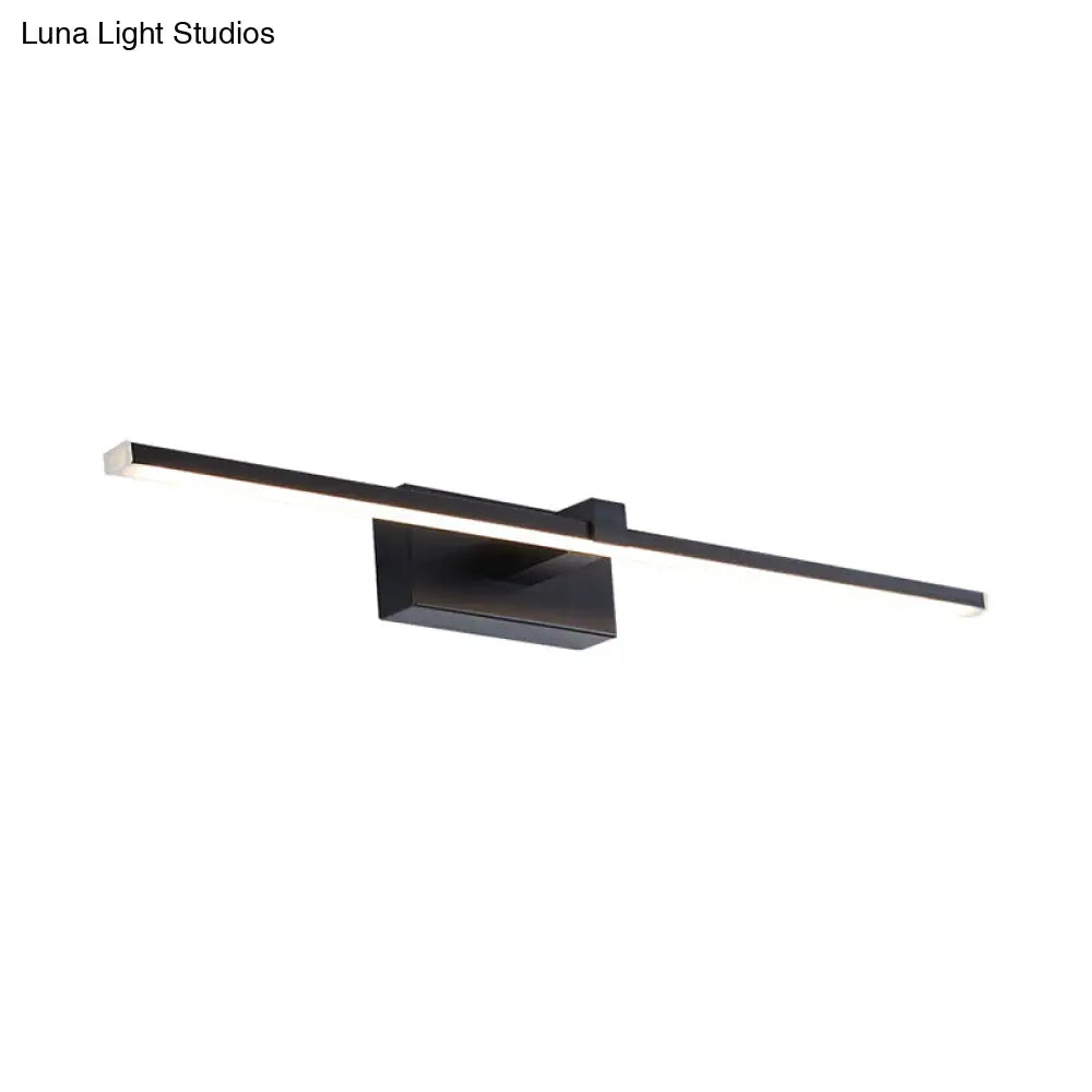 Sleek Led Black Vanity Wall Light - Modern Mounted Lighting For Bathroom In Warm/White