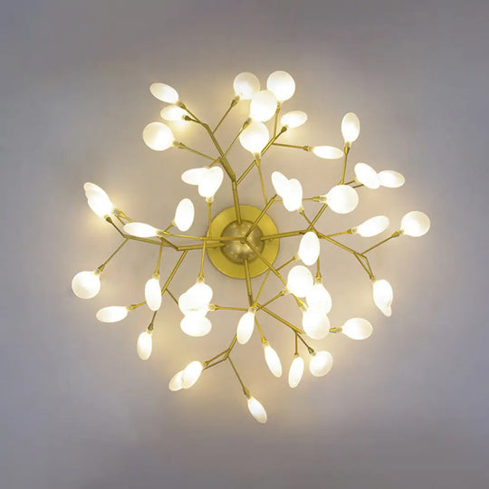 Sleek Led Branch Ceiling Chandelier For Modern Living Rooms 45 / Gold