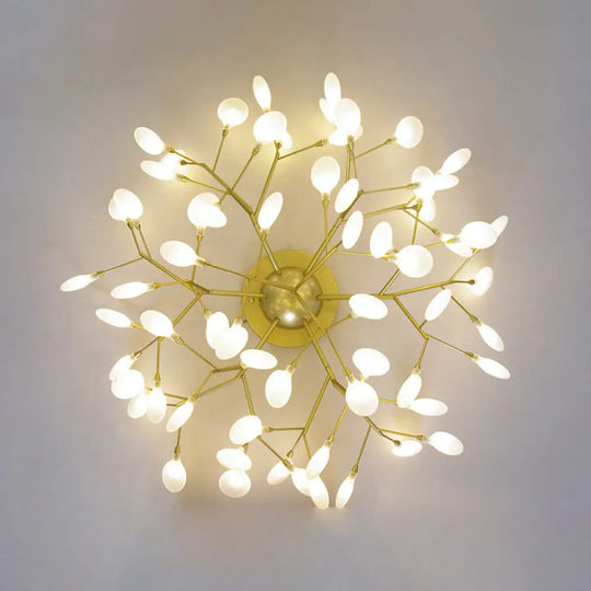 Sleek Led Branch Ceiling Chandelier For Modern Living Rooms 63 / Gold